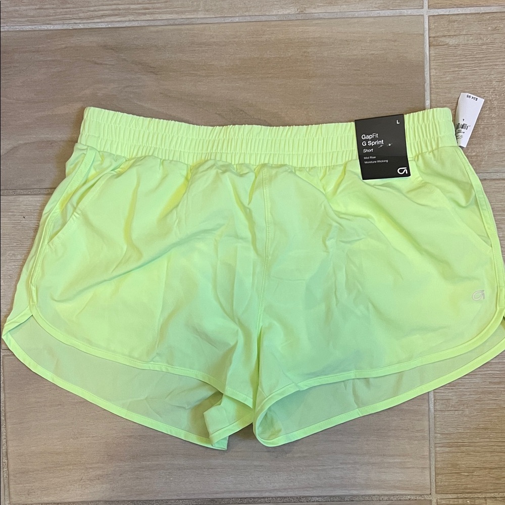 GAP Neon Lime Sprint Women's Athletic Shorts: brand new